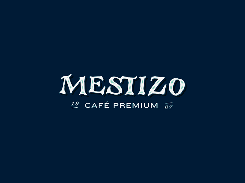 Mestizo logo packaging coffee handmade lettering logo