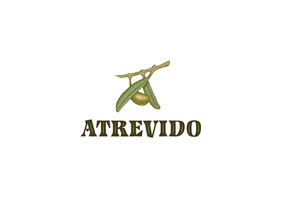 Atrevido custom engrave font handmade lettering logo oil olive packaging serif type