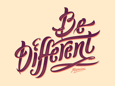 Be Different clean color custom handmade illustration lettering letters quote simple type typography vector