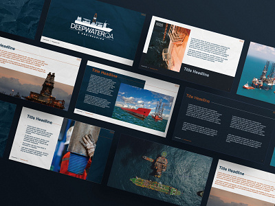 Deepwater Presentation Template brand guide brand guideline brand identity branding branding design design grahic design graphic design graphicdesign oil and gas powerpoint presentation ppt template presentation templates