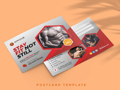 Gym Center and Fitness Postcard or EDDM Postcard Design Template