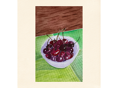 Cherries 2021 art cherries drawing illustration painting summer traditionalart watercolor