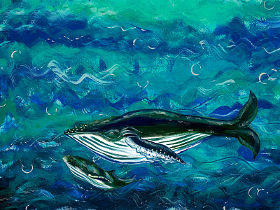 Safety 2021 acrylic art bluewhale care cub cute drawing illustration ocean painting safety