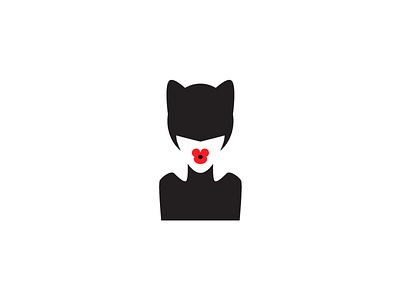 Woman 2019 cat design illustration minimal red lips vector woman