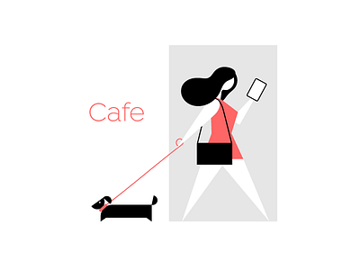 Woman 2019 design dog illustration minimal vector woman