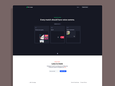 Partyapp - Landing page ui