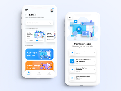 Learning app app design learning app learning platform mobile ui ux visual design