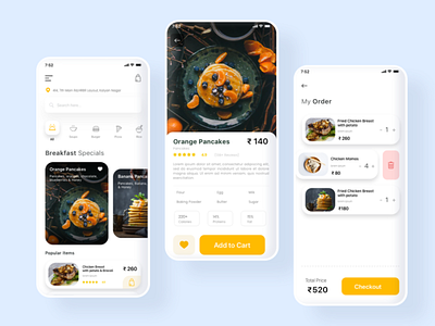 Food Delivery App app blue cart checkout page design food food app food delivery food delivery service home page mobile ui ux visual design