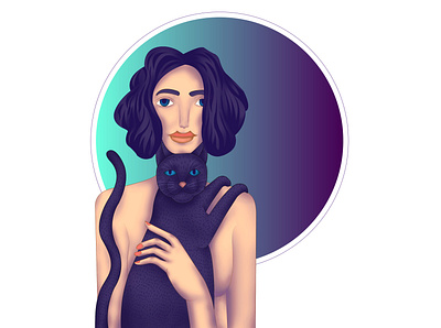 Cat girl animation character design digital art graphic design illustration illustrator minimal ui ux website