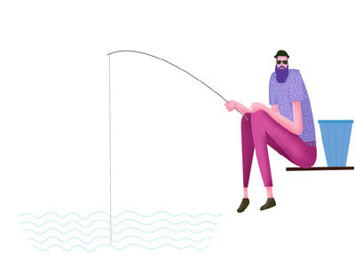 fishing character design graphic design illustration minimal ui ux