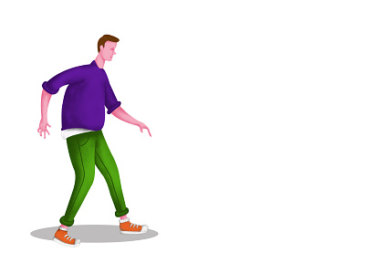 walking character design digital art graphic design illustration minimal ui ux