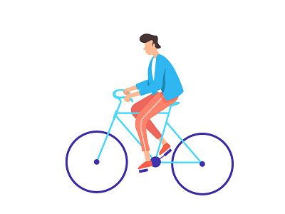 cycle journey animation character digital art graphic design illustration minimal ui ux vector website