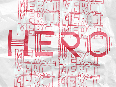 Hero Paris brand identity branding design grain illustration key visual logo logotype raw typography vector