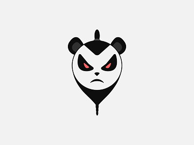 Panda design flat icon illustration logo minimal typography vector