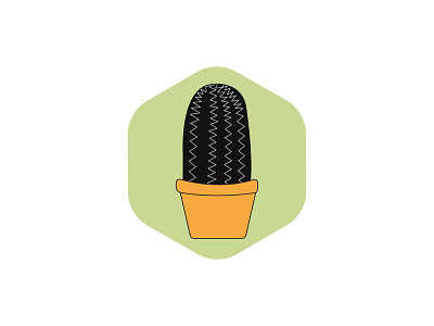 Cactus design flat icon illustration logo minimal typography vector