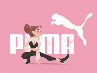 Puma Girl brand brand character character design design fashion female feminism feminist girl girl character girl illustration girl power pink puma run sport sport illustration sporty yoga yoga pose