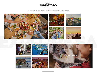 SouthAustralia.com Tourism Website grid layout tourism website
