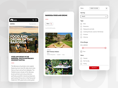 Tourism mobile website with filters filters mobile tourism ui design ux