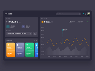 Crypto Wallet concept design web