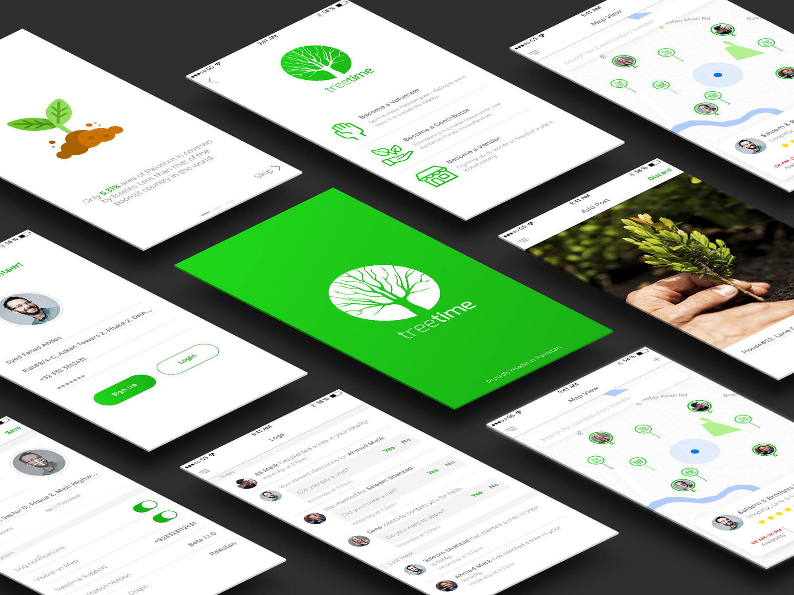 Treetime App Design by Fahad Abbas on Dribbble