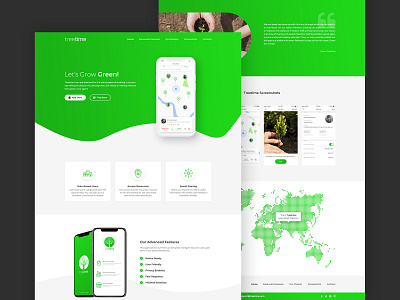 Treetime Landing Page app design illustration landing page web