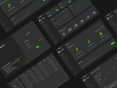 Admin Panel Dark Theme concept design illustration