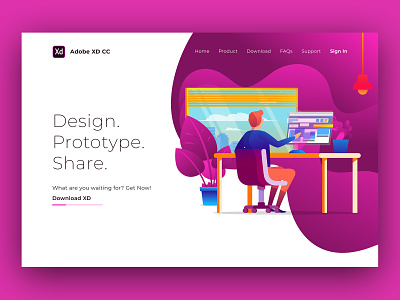 Adobe XD Concept adobe concept design illustration landing page web