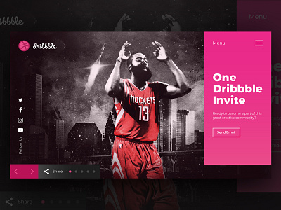 1x Dribbble Invite concept design illustration invite landing page web