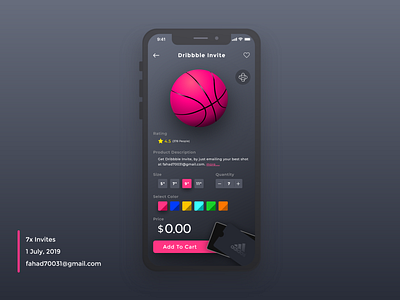 7x Dribbble Invites design invite