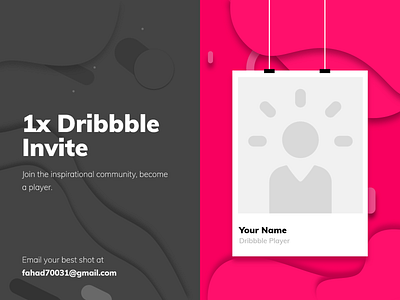 1x Dribbble Invite design exploration invite