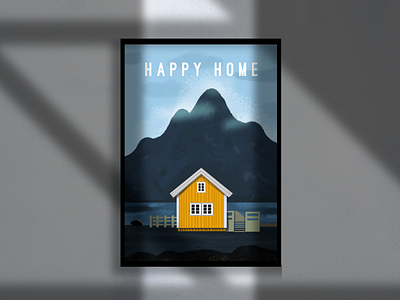 HAPPY HOME animation art design flat graphic design illustration illustrator typography vector
