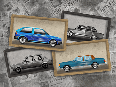 Old Cars animation design flat illustration vector