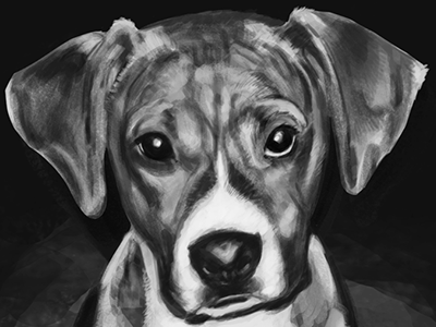 Lil' Ike and Big Ike brindle digital dog painting photoshop pup tablet