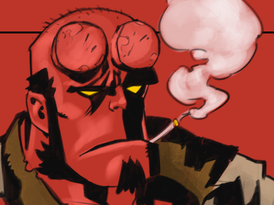 Hellboy digital fanart hellboy mike mignola painting