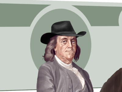 Ben ben franklin cowboy cowboy hat desert digital horse photoshop tablet