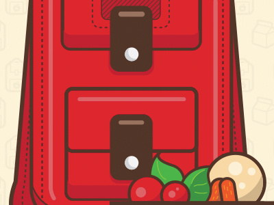 Bagpack backpack food graphic icon illustrator vector