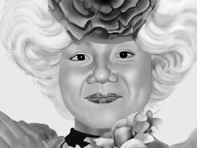 Vien bio bw digital effie trinket employee hunger games painting photoshop tablet