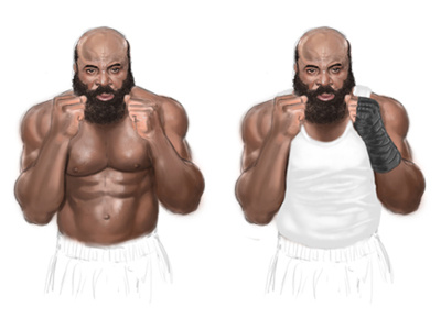 Fighter digital illustration mma wacom