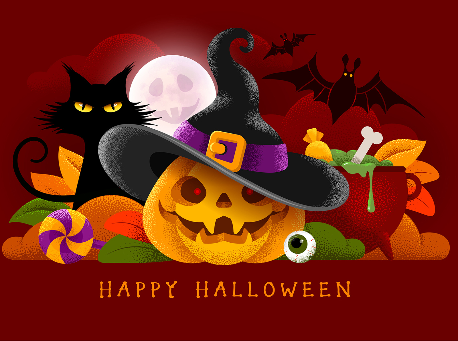HAPPY HALLOWEEN Wallpaper Royalty Free SVG Cliparts Vectors And Stock  Illustration Image 129977232