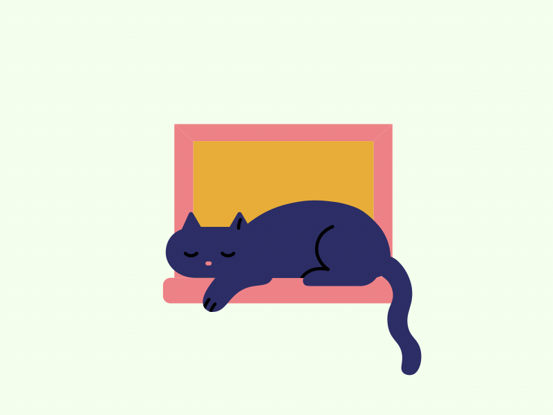 Window Cat after effects animation cats gif illustration kitten sleepy cat vector window