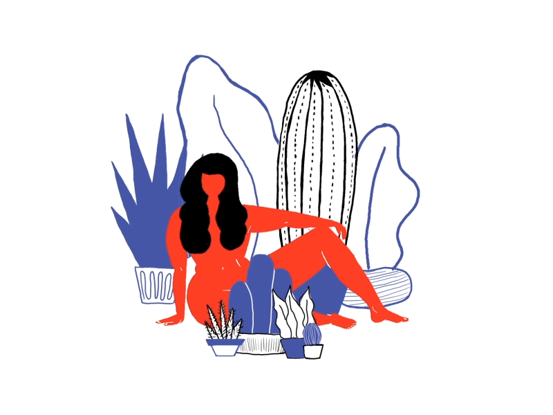 Lady with plants
