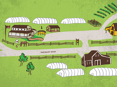 Farm map illustration hand drawn illustration map