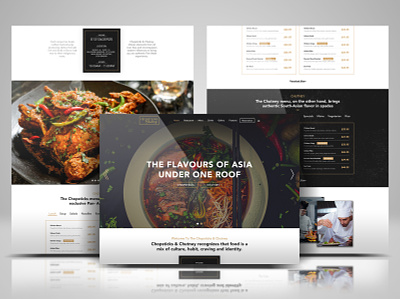 chopstick and chutney branding design flat minimal restaurant ui ui ux web web design website website ui