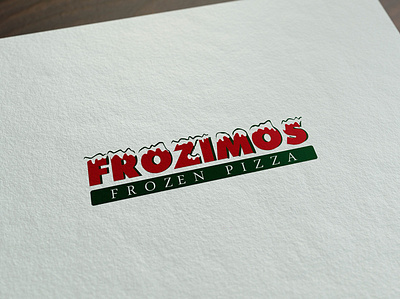Frozimos Frozen Pizza Logo branding composition design flat icon illustration logo minimal typography vector