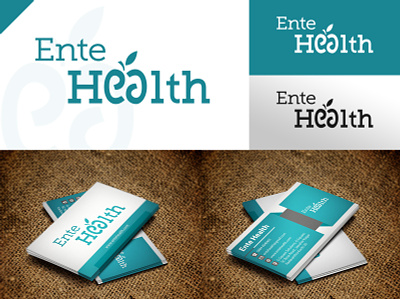 Ente Health Logo and Business Card branding composition design flat illustration logo minimal typography vector