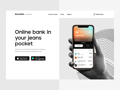 Bollbank | Online banking concept app application branding design fintech site ui ux web website