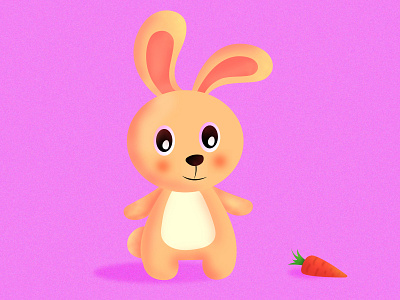 Rabbit adorable carrot cartoon cartooning character cute design illustration lovely minimalism minimalist vector