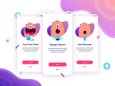 Onboarding - Kids App app illustration ui