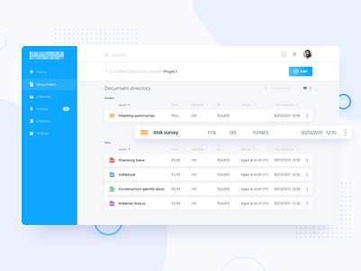 DOC management app design ui ux