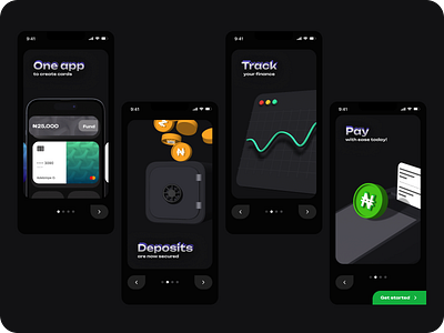 Mobile Finance Onboarding UI Design 3d design deposits design finance icons mobile ui motion graphics naira onboarding savings ui